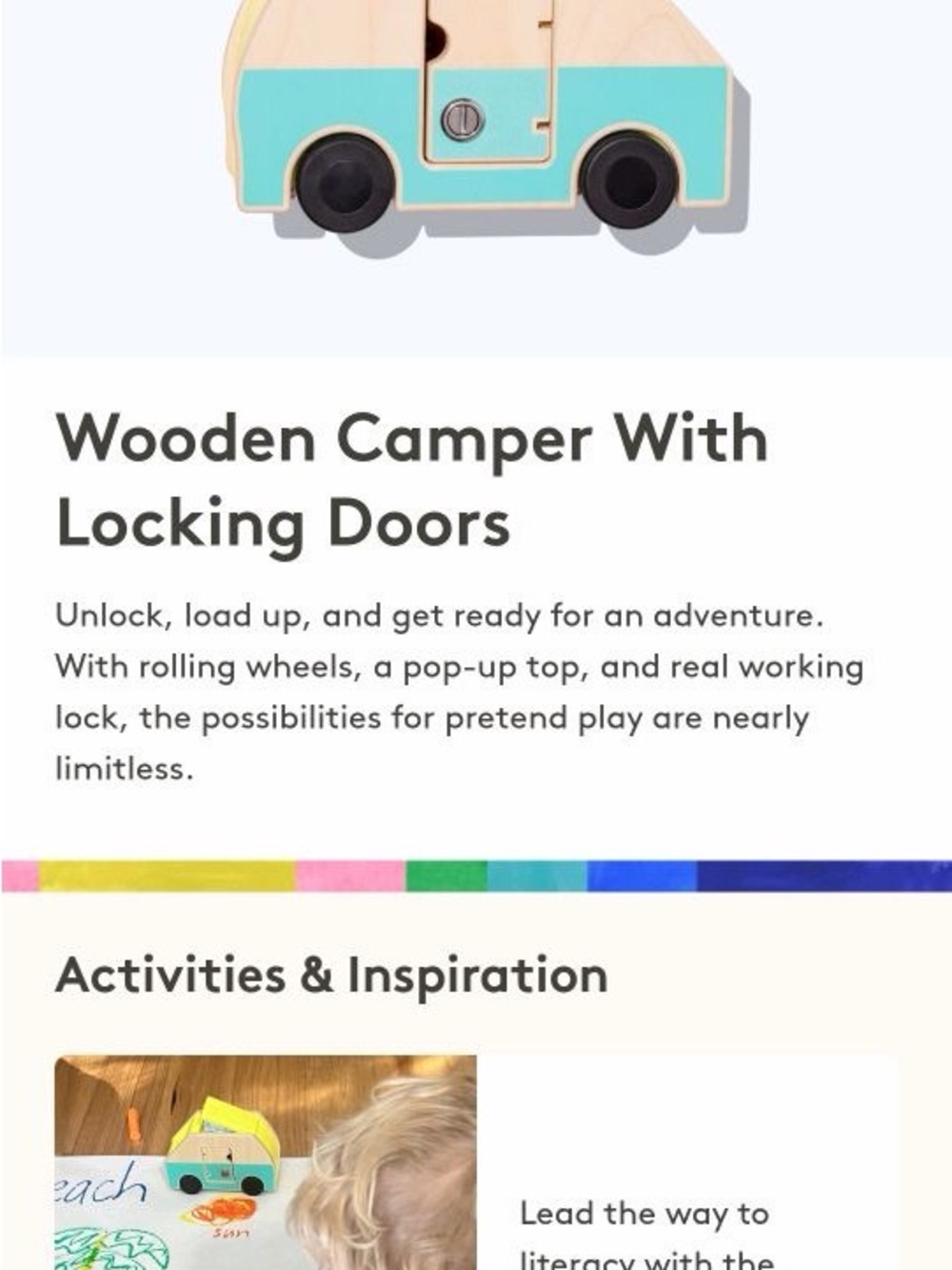 LOVEVERY Wooden Camper Van Toy